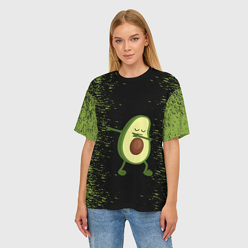Женская футболка оверсайз Авокадо / 3D-принт – фото 3