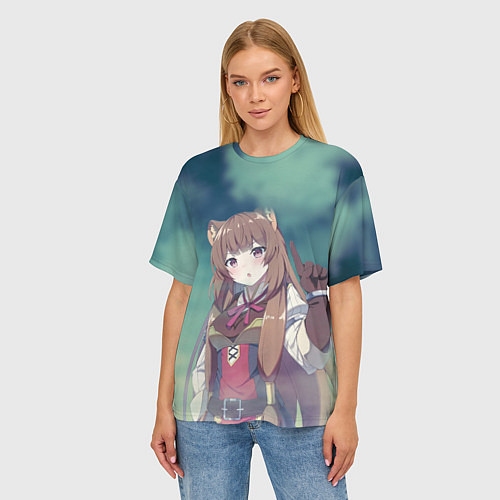 Женская футболка оверсайз Рафталия / 3D-принт – фото 3
