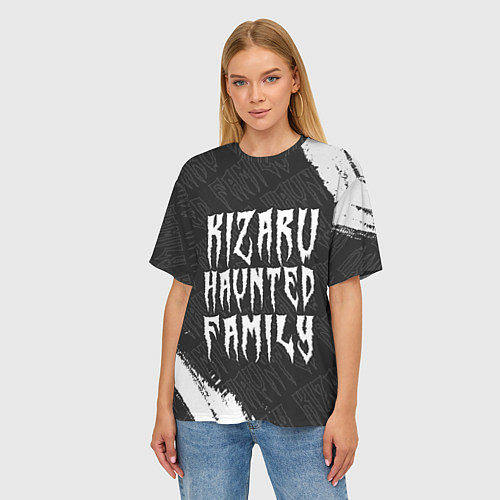 Женская футболка оверсайз KIZARU КИЗАРУ / 3D-принт – фото 3