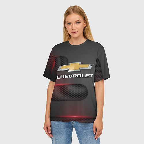 Женская футболка оверсайз CHEVROLET / 3D-принт – фото 3