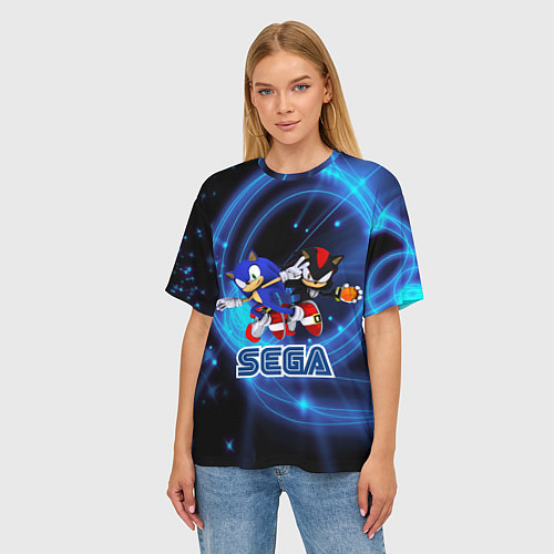 Женская футболка оверсайз Sonic SEGA / 3D-принт – фото 3