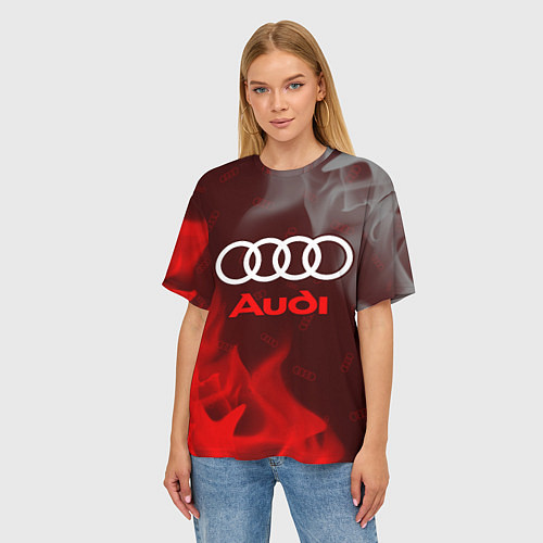 Женская футболка оверсайз AUDI АУДИ / 3D-принт – фото 3