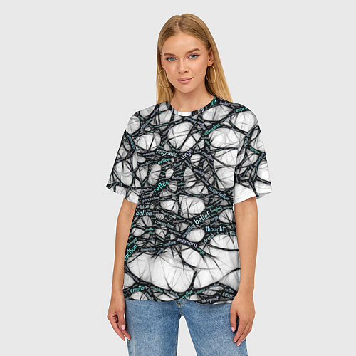 Женская футболка оверсайз NEIROLINK / 3D-принт – фото 3
