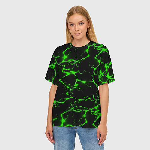 Женская футболка оверсайз Green Flash / 3D-принт – фото 3