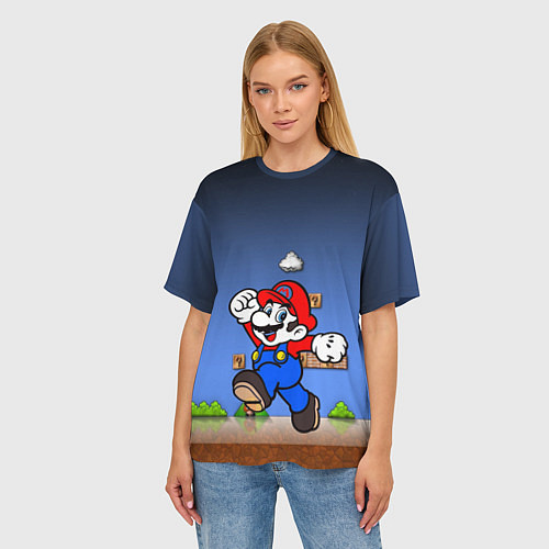 Женская футболка оверсайз Mario / 3D-принт – фото 3