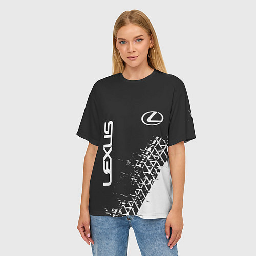 Женская футболка оверсайз LEXUS ЛЕКСУС / 3D-принт – фото 3