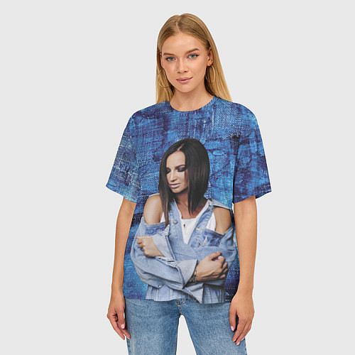 Женская футболка оверсайз Olga Buzova / 3D-принт – фото 3