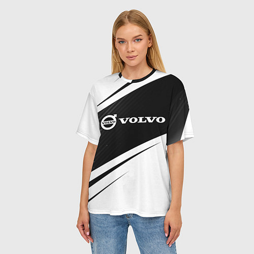 Женская футболка оверсайз VOLVO Вольво / 3D-принт – фото 3