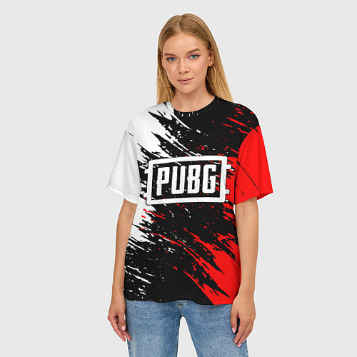 Женская футболка оверсайз PUBG / 3D-принт – фото 3