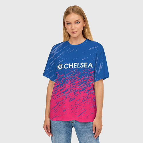 Женская футболка оверсайз Chelsea Челси / 3D-принт – фото 3