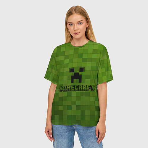 Женская футболка оверсайз Minecraft / 3D-принт – фото 3
