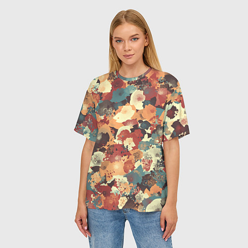 Женская футболка оверсайз Осенние цвета / 3D-принт – фото 3