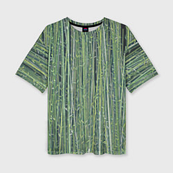 Женская футболка оверсайз Зеленый бамбук