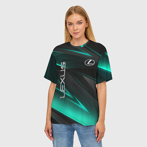 Женская футболка оверсайз Lexus / 3D-принт – фото 3