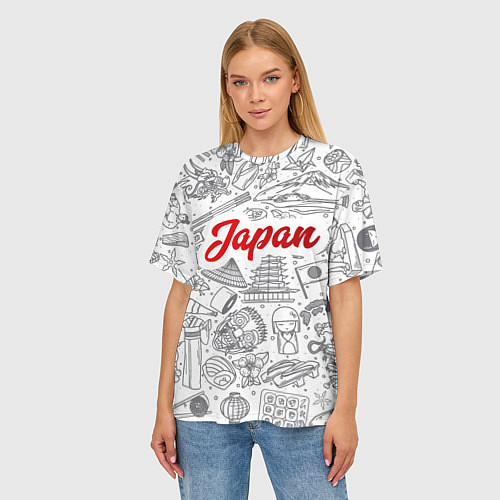 Женская футболка оверсайз Япония Z / 3D-принт – фото 3