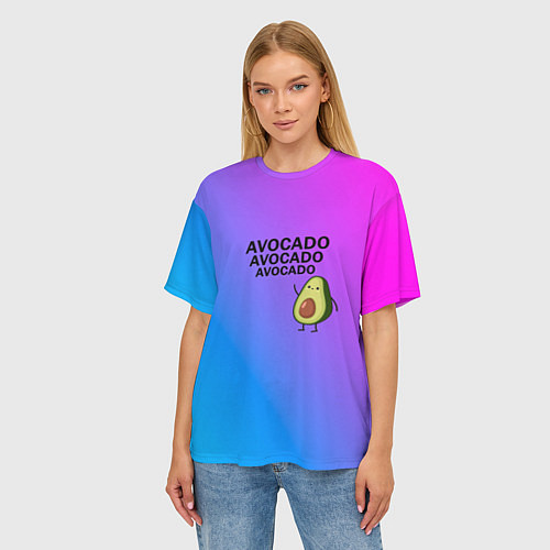 Женская футболка оверсайз Авокадо / 3D-принт – фото 3