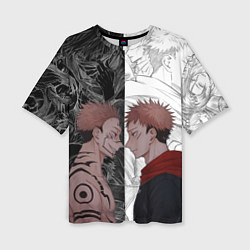 Футболка оверсайз женская Jujutsu Kaisen Сукуна х Юдзи, цвет: 3D-принт