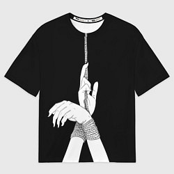Футболка оверсайз женская Связанные руки эстетика, цвет: 3D-принт