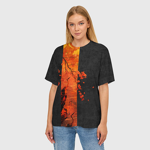 Женская футболка оверсайз ЦАПЛЯ / 3D-принт – фото 3