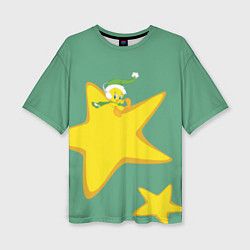 Женская футболка оверсайз Tweety and stars