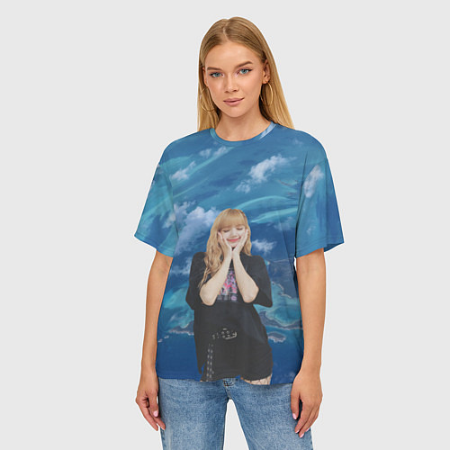 Женская футболка оверсайз LISA BLACKPINK / 3D-принт – фото 3