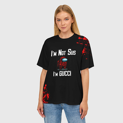 Женская футболка оверсайз Among Us Gucci / 3D-принт – фото 3