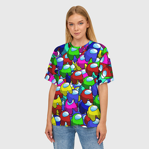 Женская футболка оверсайз AMONG US / 3D-принт – фото 3