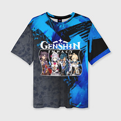 Женская футболка оверсайз Genshin Impact