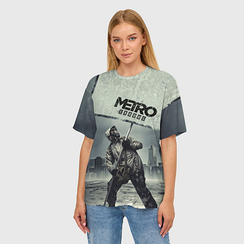 Женская футболка оверсайз Metro Exodus / 3D-принт – фото 3