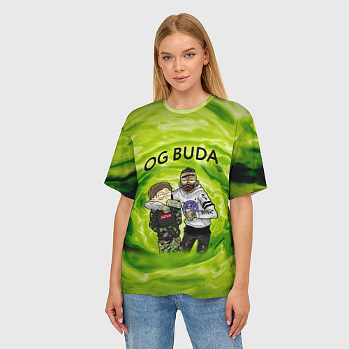 Женская футболка оверсайз Репер - OG Buda / 3D-принт – фото 3