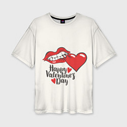 Женская футболка оверсайз Happy Valentines Day
