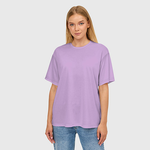 Женская футболка оверсайз Глициниевый цвет без рисунка / 3D-принт – фото 3