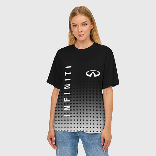 Женская футболка оверсайз Infiniti / 3D-принт – фото 3