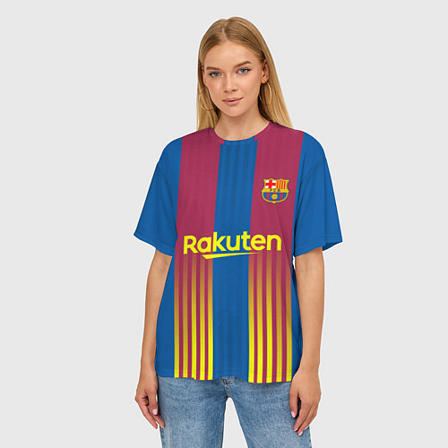 Женская футболка оверсайз FC Barcelona El Clasico La Liga 202122 / 3D-принт – фото 3