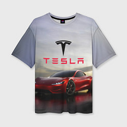Футболка оверсайз женская Tesla Roadster, цвет: 3D-принт