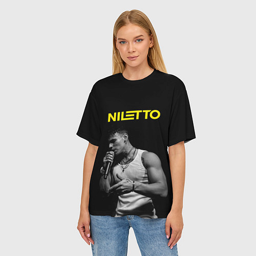 Женская футболка оверсайз НИЛЕТТО / 3D-принт – фото 3