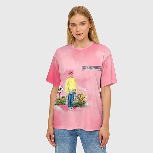 Женская футболка оверсайз Ваня Дмитриенко / 3D-принт – фото 3