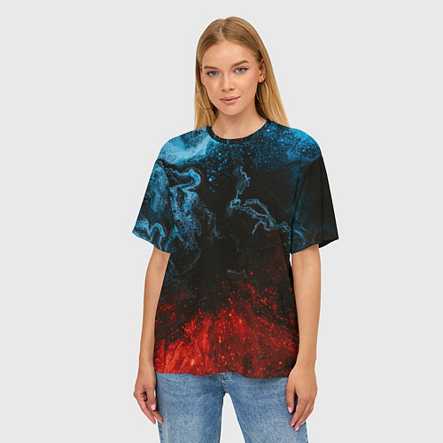 Женская футболка оверсайз Огонь И Вода / 3D-принт – фото 3