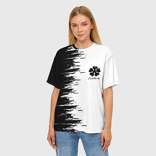 Женская футболка оверсайз Чёрный клевер, / 3D-принт – фото 3