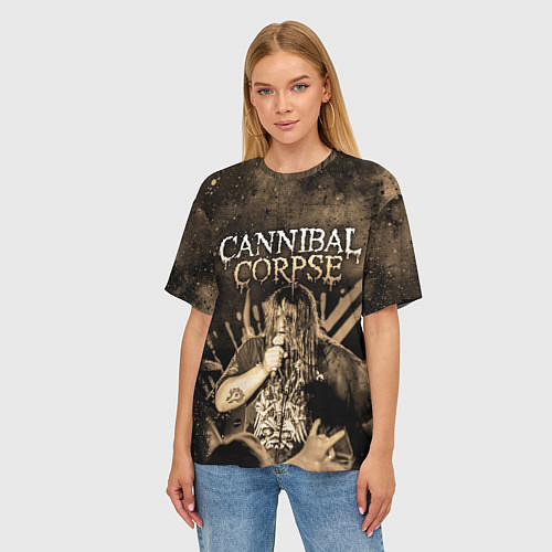 Женская футболка оверсайз Cannibal Corpse / 3D-принт – фото 3