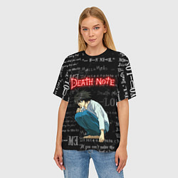 Футболка оверсайз женская ТЕТРАДЬ СМЕРТИ, цвет: 3D-принт — фото 2