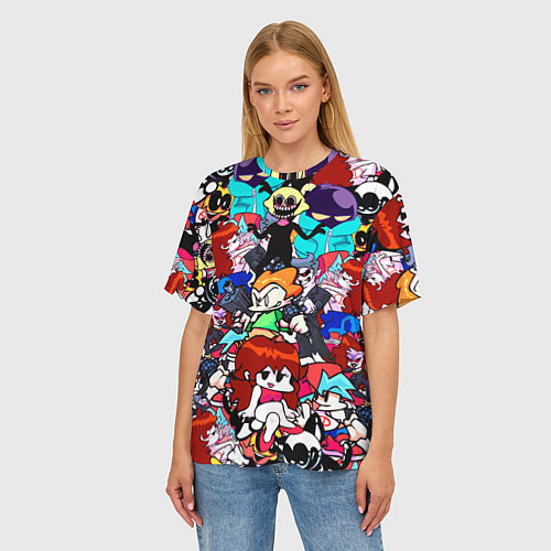 Женская футболка оверсайз FRIDAY NIGHT FUNKIN / 3D-принт – фото 3