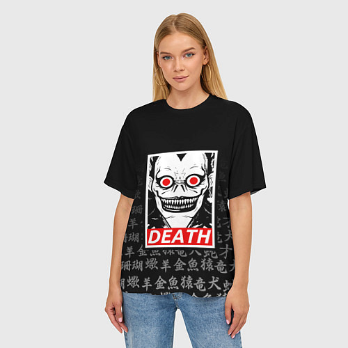 Женская футболка оверсайз DEATH NOTE ТЕТРАДЬ СМЕРТИ / 3D-принт – фото 3
