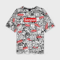 Женская футболка оверсайз Hentai senpai