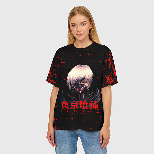Женская футболка оверсайз Токийский гуль Tokyo Ghoul / 3D-принт – фото 3