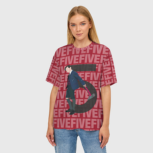 Женская футболка оверсайз FIVE FIVE FIVE / 3D-принт – фото 3