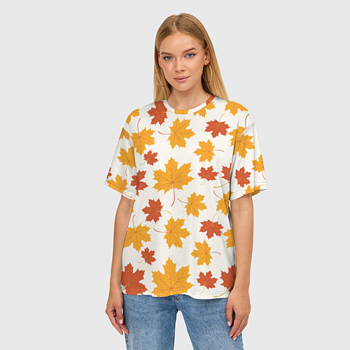 Женская футболка оверсайз Осень Autumn / 3D-принт – фото 3
