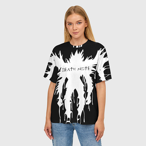 Женская футболка оверсайз DEATH NOTE ТЕТРАДЬ СМЕРТИ / 3D-принт – фото 3