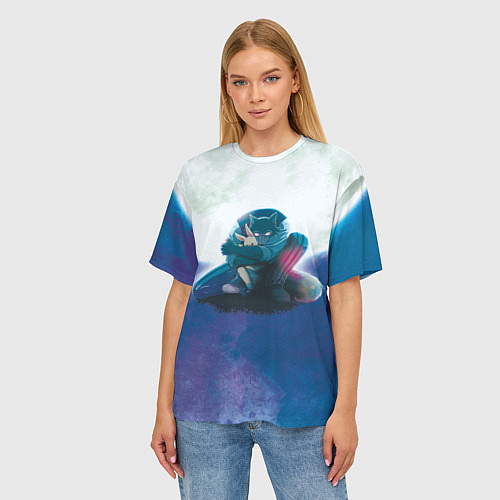 Женская футболка оверсайз Легоси Хару целый принт / 3D-принт – фото 3