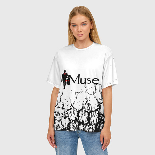 Женская футболка оверсайз Muse / 3D-принт – фото 3